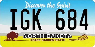 ND license plate IGK684