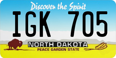 ND license plate IGK705