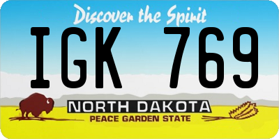 ND license plate IGK769