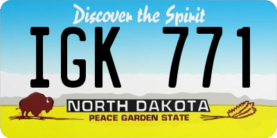 ND license plate IGK771