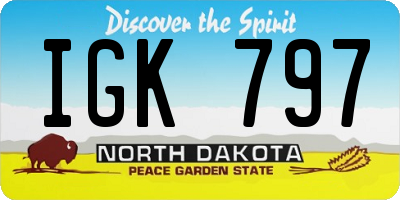 ND license plate IGK797