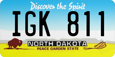 ND license plate IGK811