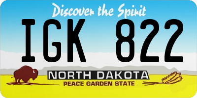 ND license plate IGK822