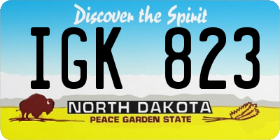 ND license plate IGK823