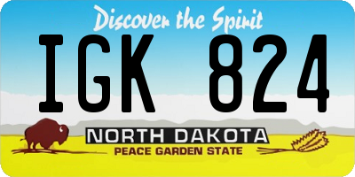 ND license plate IGK824