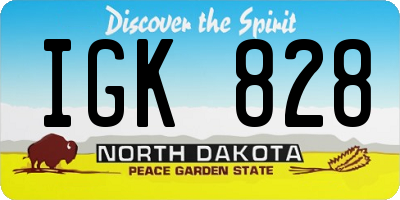 ND license plate IGK828