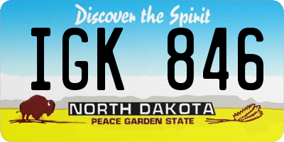 ND license plate IGK846