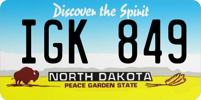 ND license plate IGK849