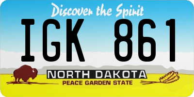 ND license plate IGK861