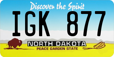 ND license plate IGK877