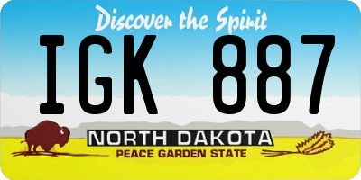 ND license plate IGK887