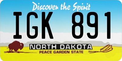 ND license plate IGK891