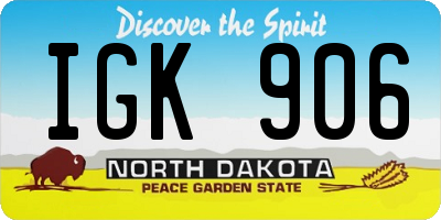 ND license plate IGK906