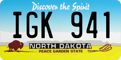 ND license plate IGK941