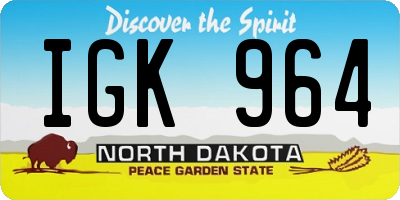 ND license plate IGK964