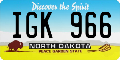 ND license plate IGK966
