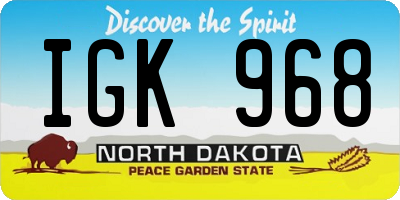 ND license plate IGK968