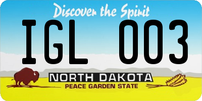 ND license plate IGL003