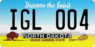 ND license plate IGL004