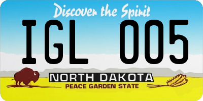 ND license plate IGL005