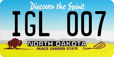 ND license plate IGL007