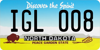 ND license plate IGL008