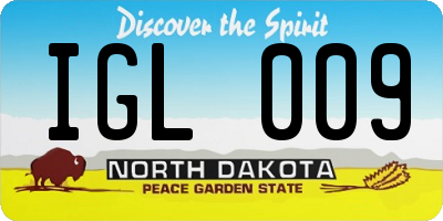 ND license plate IGL009