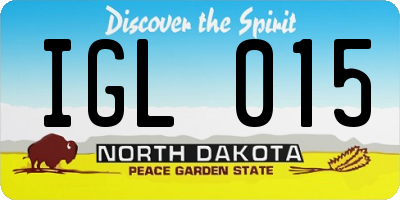 ND license plate IGL015