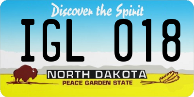 ND license plate IGL018