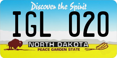 ND license plate IGL020