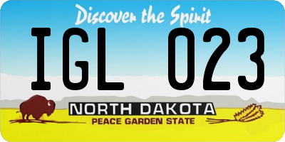 ND license plate IGL023