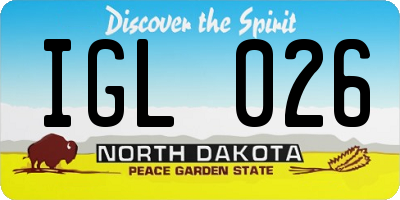 ND license plate IGL026