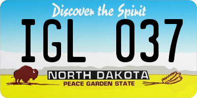 ND license plate IGL037