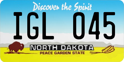ND license plate IGL045