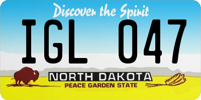 ND license plate IGL047