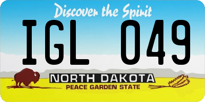 ND license plate IGL049