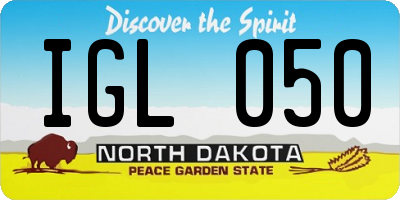ND license plate IGL050