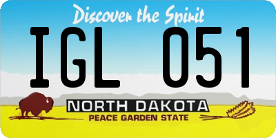 ND license plate IGL051