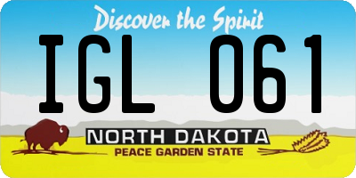 ND license plate IGL061