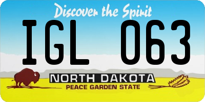 ND license plate IGL063