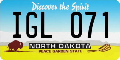 ND license plate IGL071