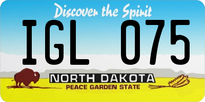 ND license plate IGL075