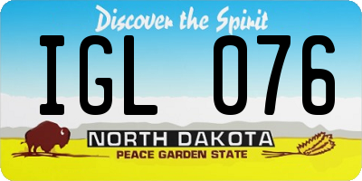 ND license plate IGL076