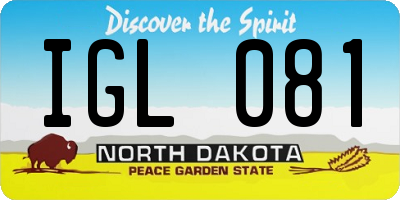 ND license plate IGL081