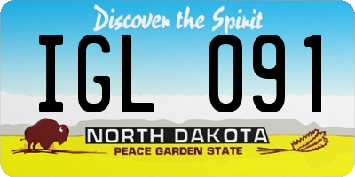 ND license plate IGL091