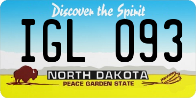ND license plate IGL093