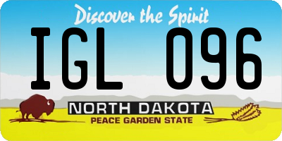 ND license plate IGL096