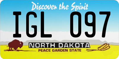 ND license plate IGL097