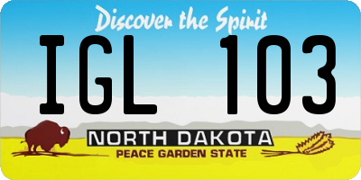 ND license plate IGL103
