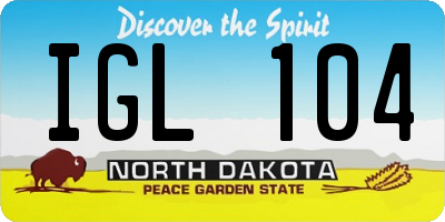 ND license plate IGL104